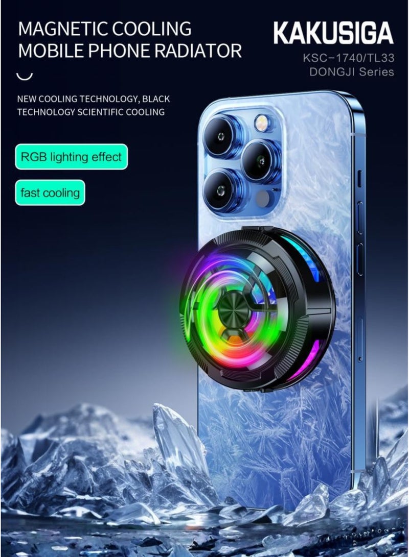 KAKUSIGA Kaksuiga Magnetic Mobile Cooling Fan for Gaming – Semiconductor Phone Cooler with Clip for Non-Magnetic Phones, Fast Heat Dissipation Radiator for PUBG, iPhone 12/13 Series, iOS, Android, iPad & Tablet, Low Noise Portable Smartphone Cooler - Image 4